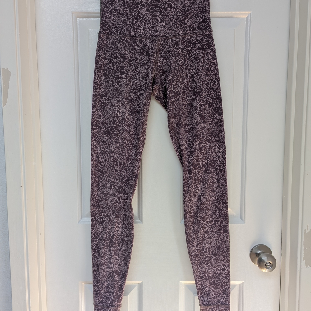 Lululemon Athletica Purple Floral Leggings